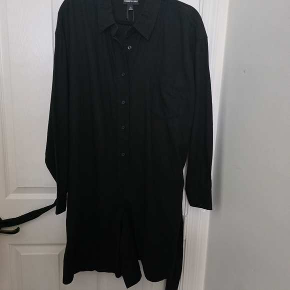 Kenneth Cole Long Sleeve Romper Black Tie Waist Size XL - Picture 6 of 7